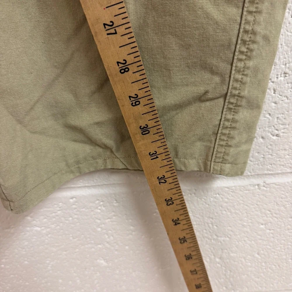LL Bean Mens Convertible Zip Off Cargo Pants 35x32 Khaki Utility Hiking Pants